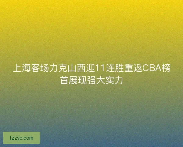 上海客场力克山西迎11连胜重返CBA榜首展现强大实力 上海客场力克山西迎11连胜重返CBA榜首展现强大实力