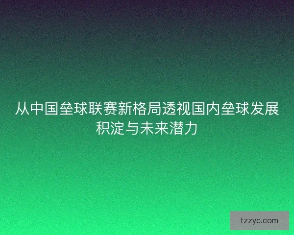 从中国垒球联赛新格局透视国内垒球发展积淀与未来潜力