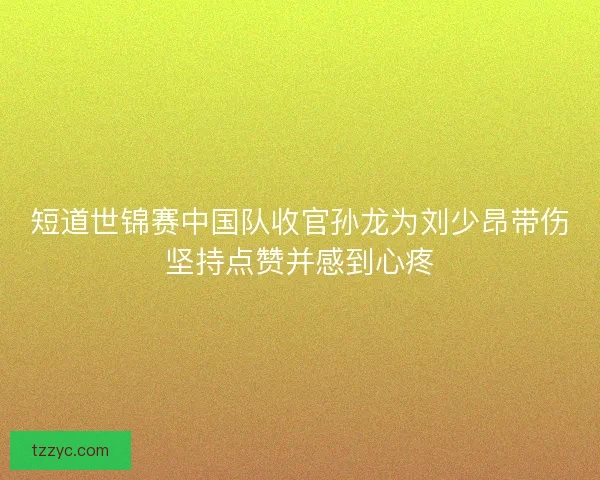 短道世锦赛中国队收官孙龙为刘少昂带伤坚持点赞并感到心疼